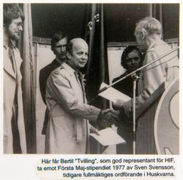 09-HIF Bertil 'Tvilling' Andersson 1a Maj stipendiat 1977